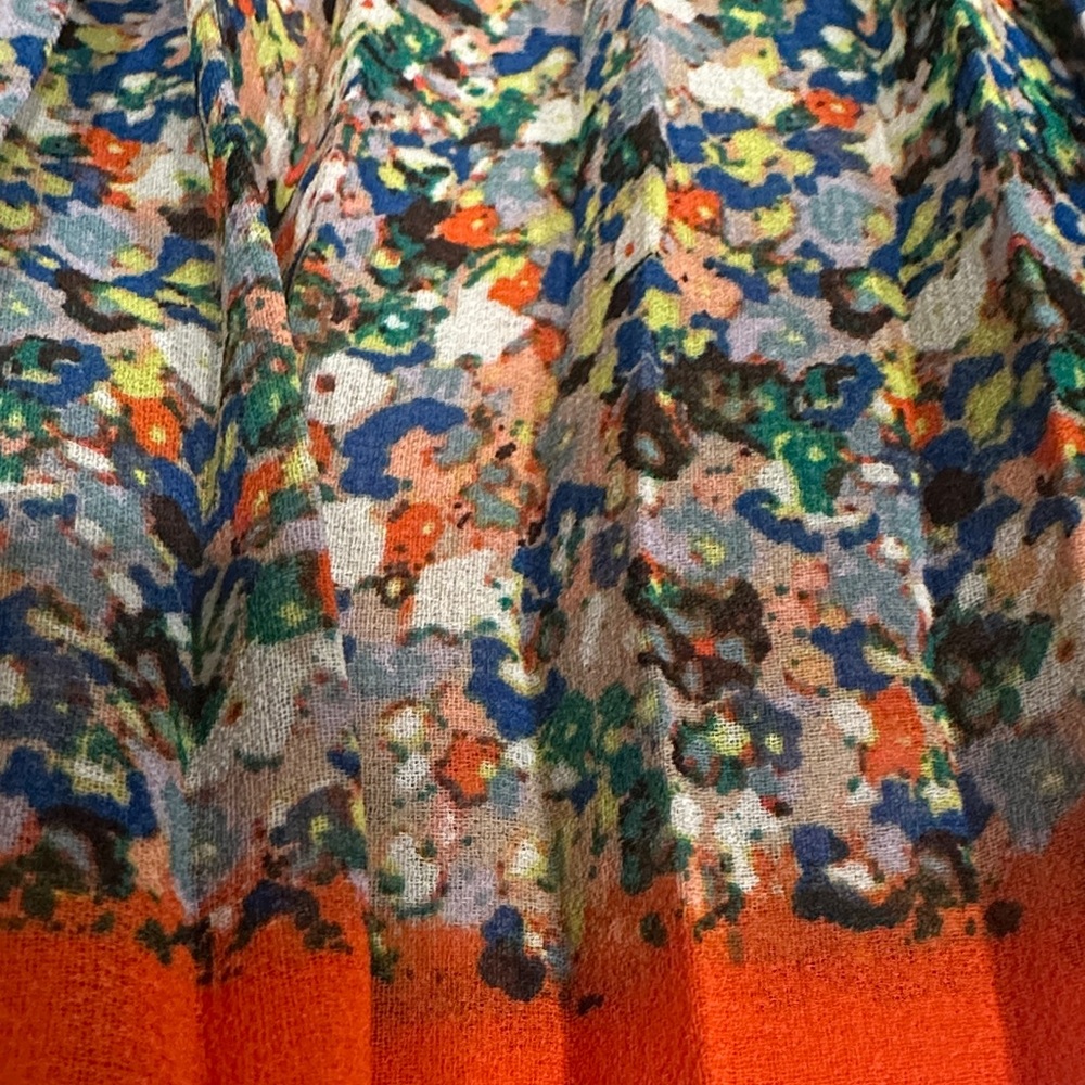 American Eagle Outfitters Floral Mini Skirt with Orange Trim - Picture 7 of 7
